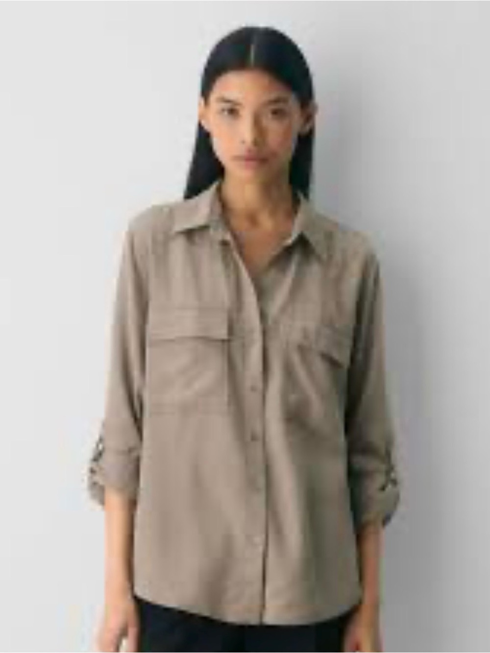 Babaton Neutral Beige Utility shirt